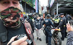 Trump Rally and Protest : Times Square : New York :  Photos : Richard Moore : Photographer